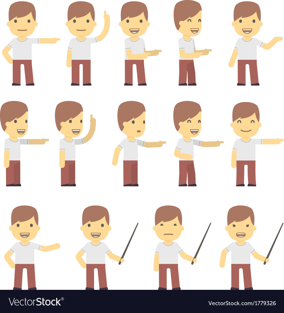 Flat Character Set - Diverse Poses