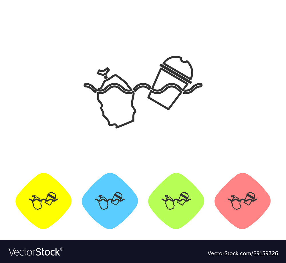 Grey line the problem pollution ocean Vector Image Grey line the problem pollution ocean