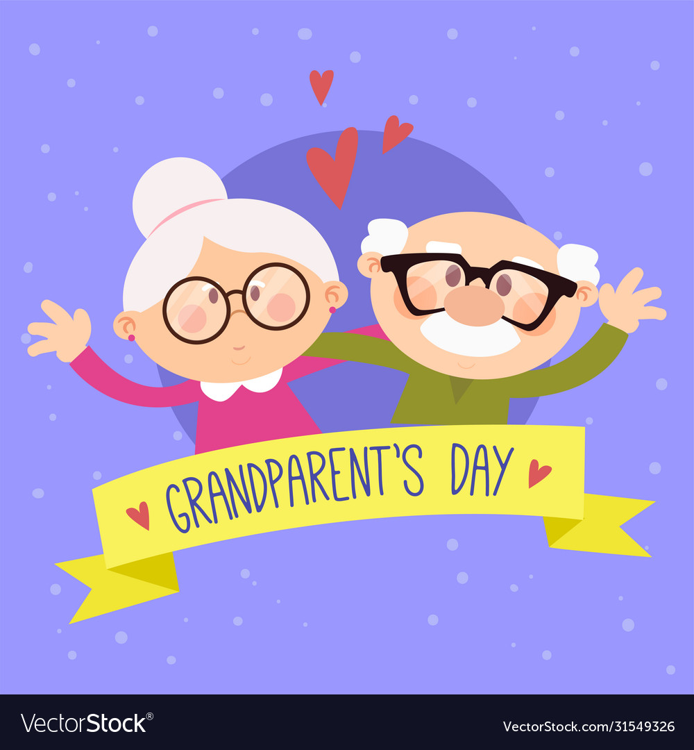 Happy grandparents day card Royalty Free Vector Image