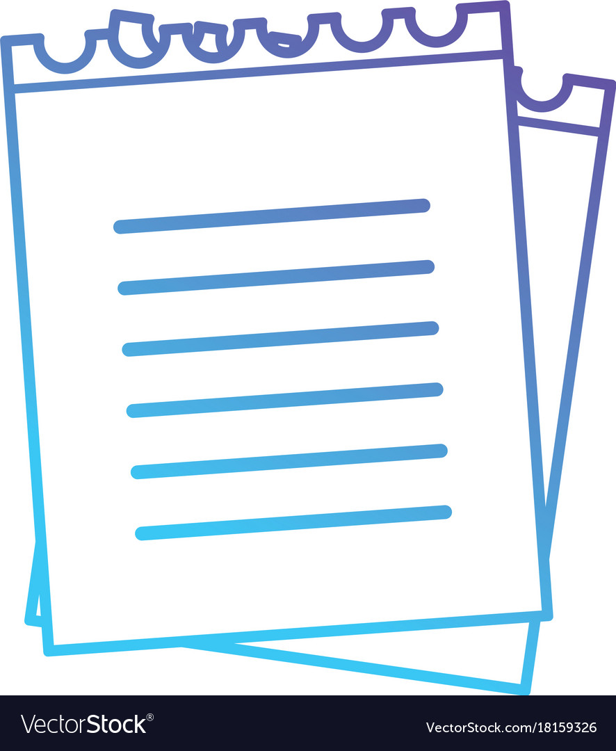 Line notebook papers object icon