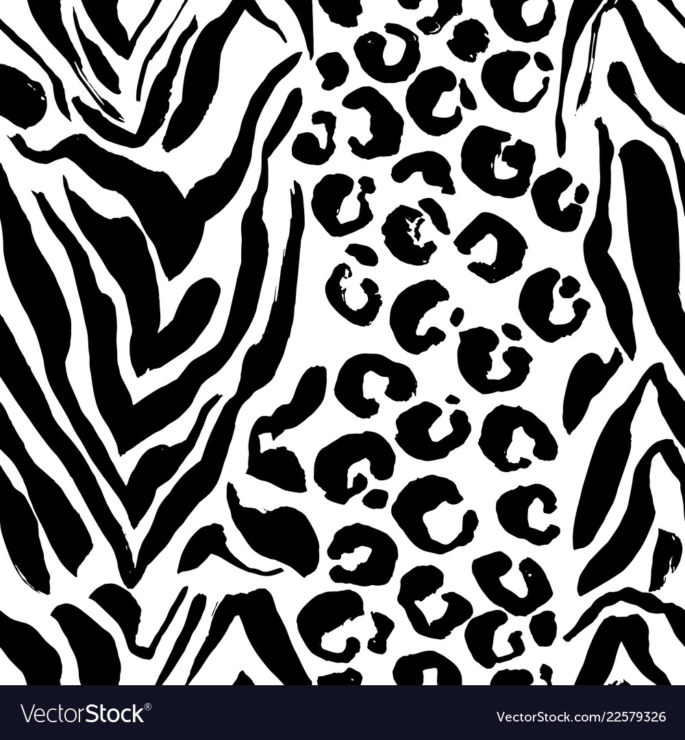 Seamless black and white leopard pattern animal Vector Image