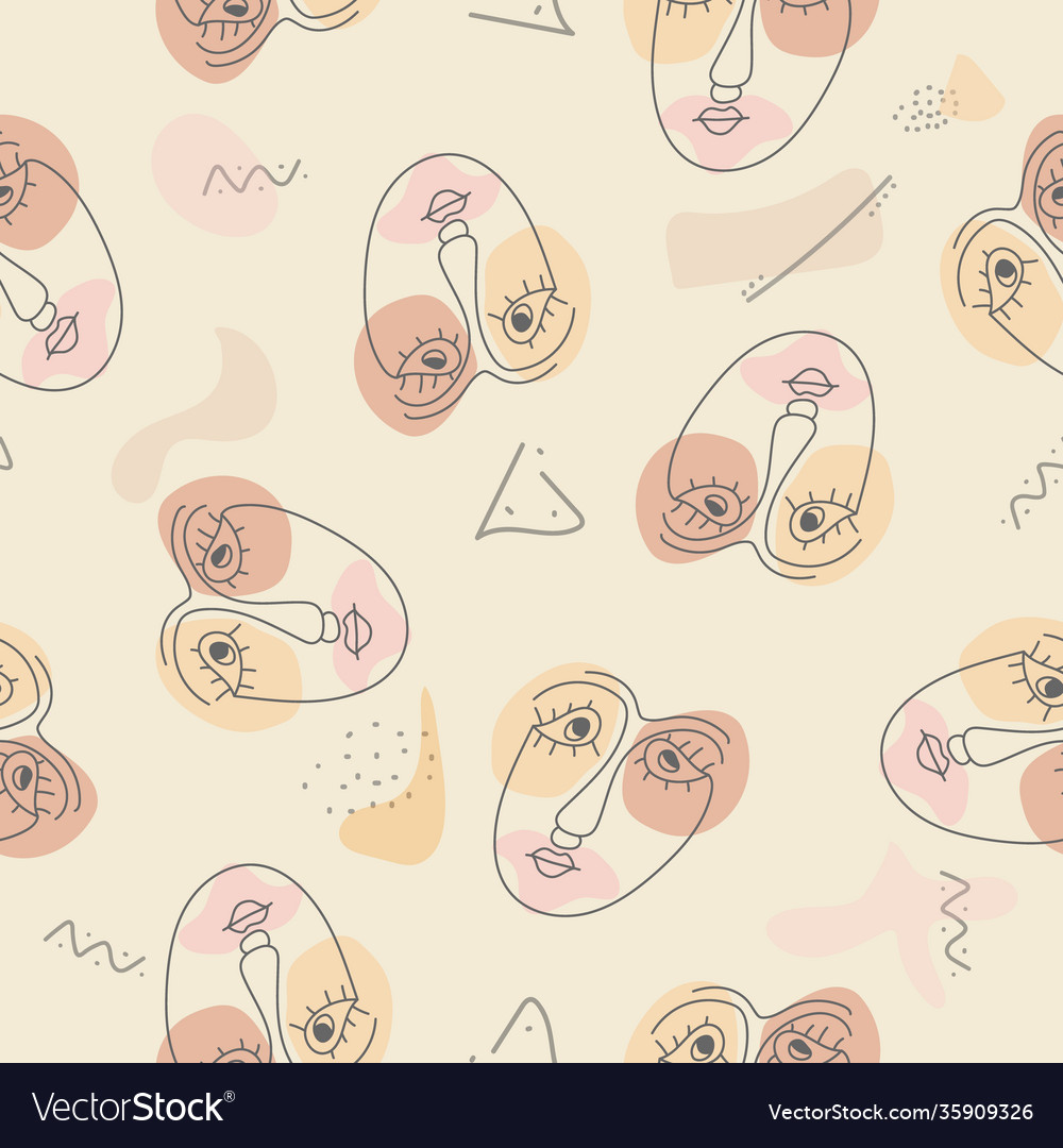 Seamless pattern with an abstract face vector image Seamless pattern with an abstract face