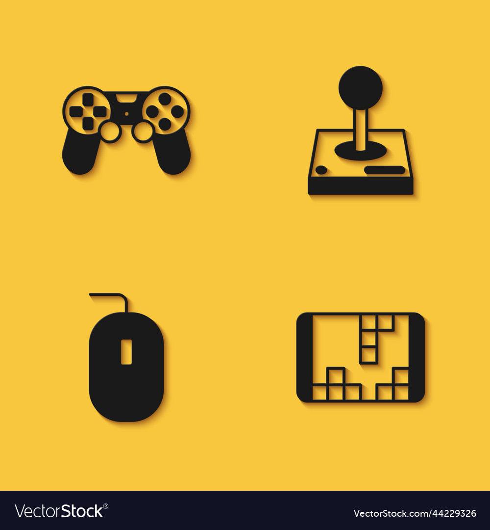Set game controller or joystick portable video vector image Set game controller or joystick portable video
