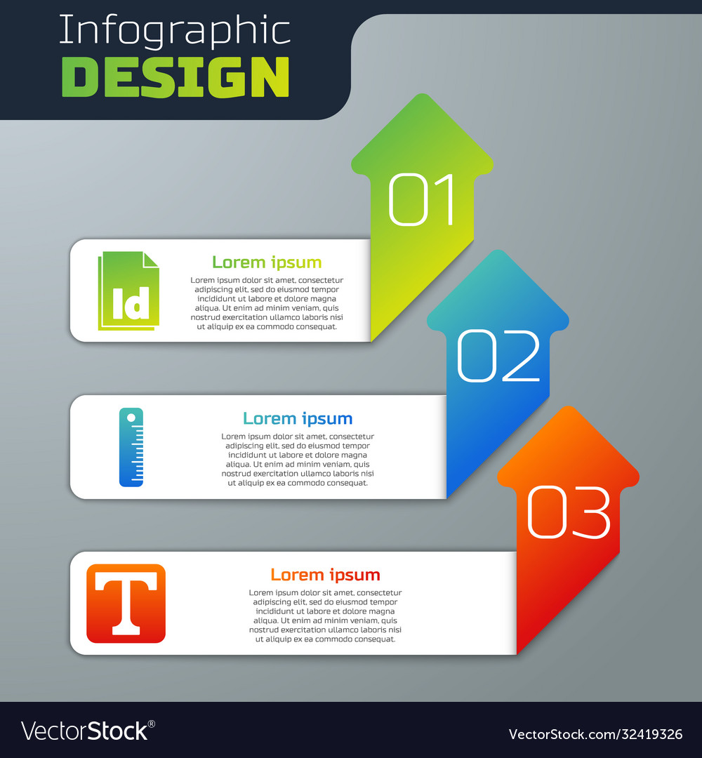 Set id file document ruler and text business vector image Set id file document ruler and text business