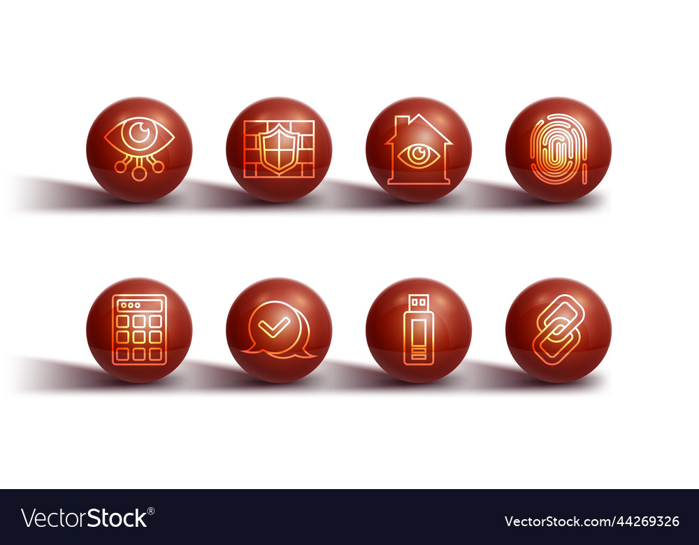 Set line eye scan password protection vector image Set line eye scan password protection