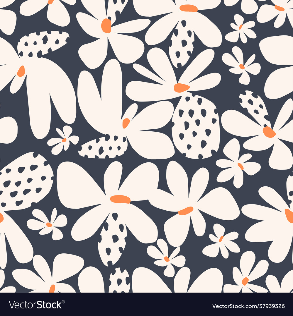 Simple shape scandinavian flower pattern Vector Image Simple shape scandinavian flower pattern