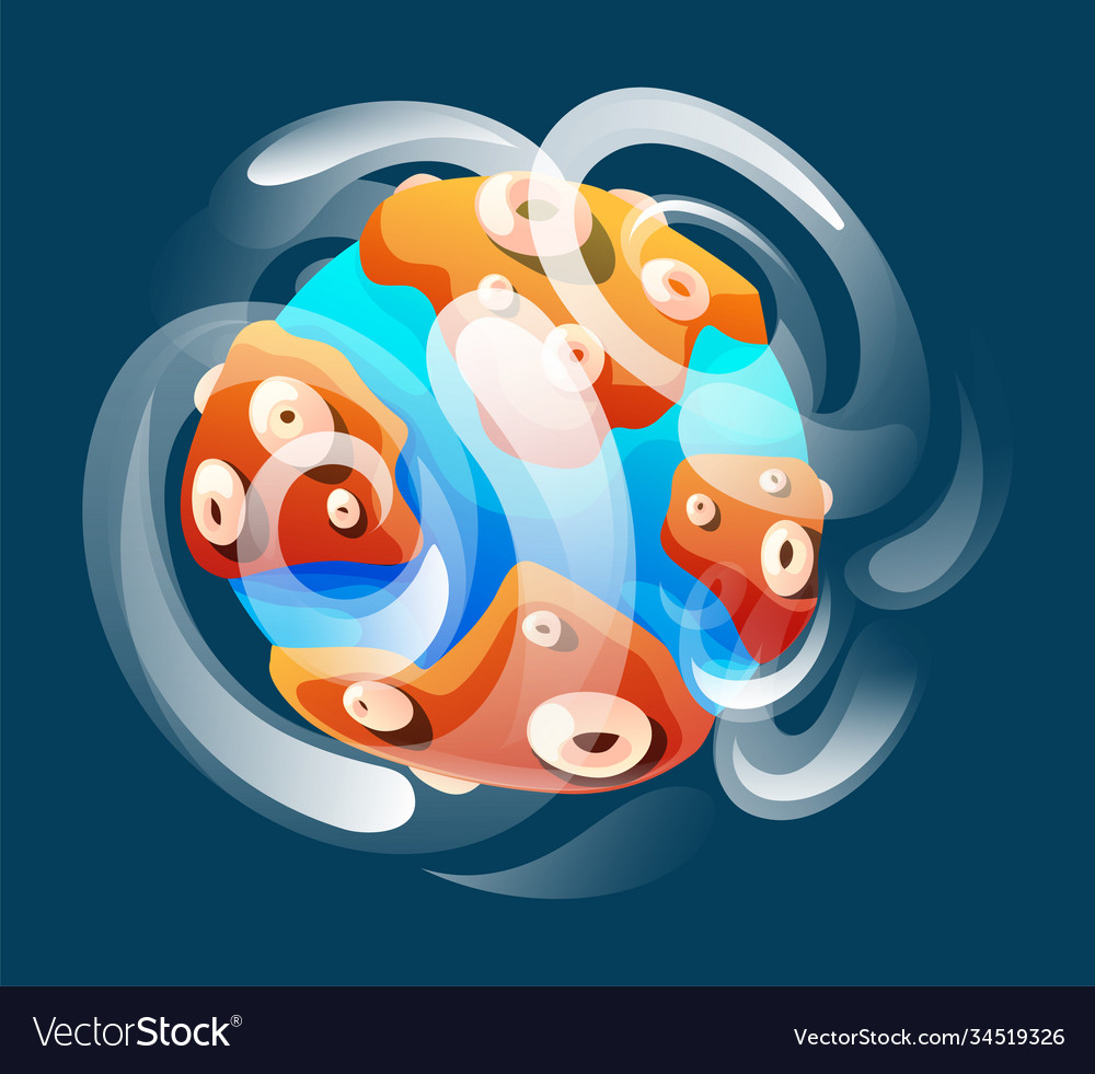 Space game element cartoon luminous object vector image Space game element cartoon luminous object