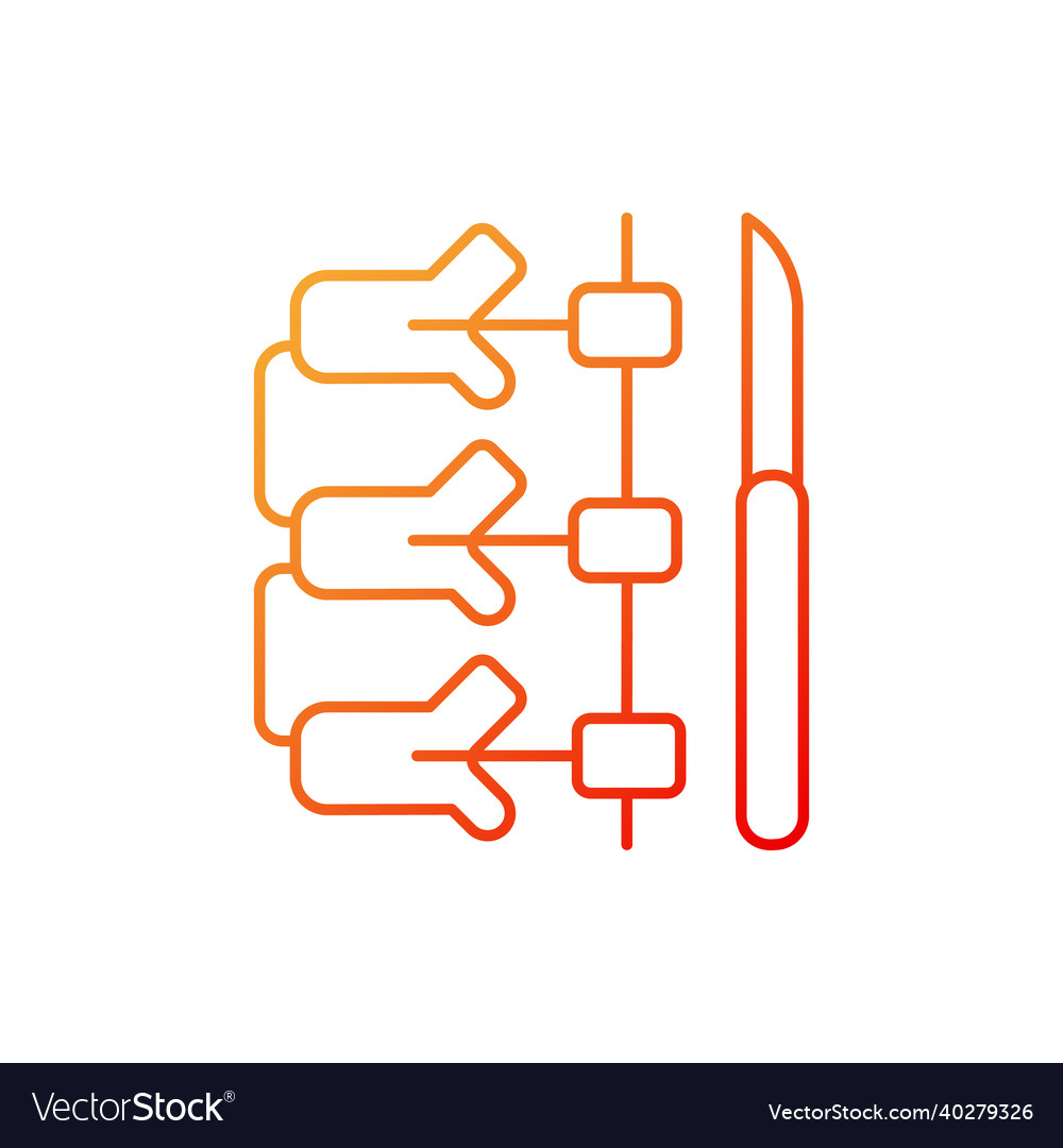 Spinal fusion gradient linear icon vector image Spinal fusion gradient linear icon