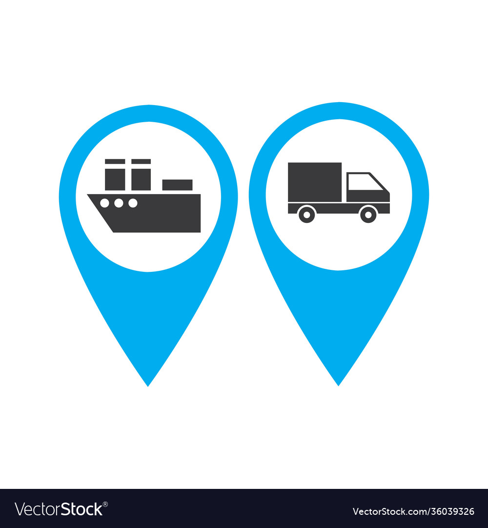 Transport buttons set with map
