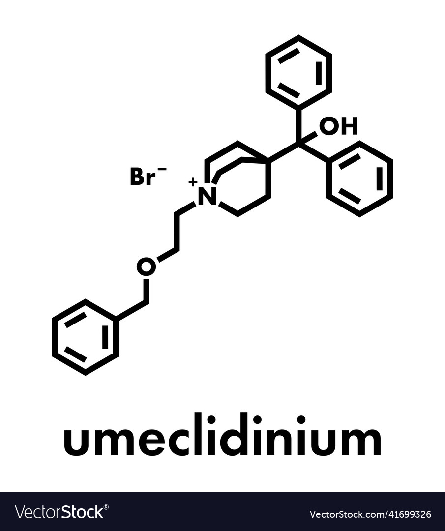 Umeclidinium bromide copd drug molecule skeletal