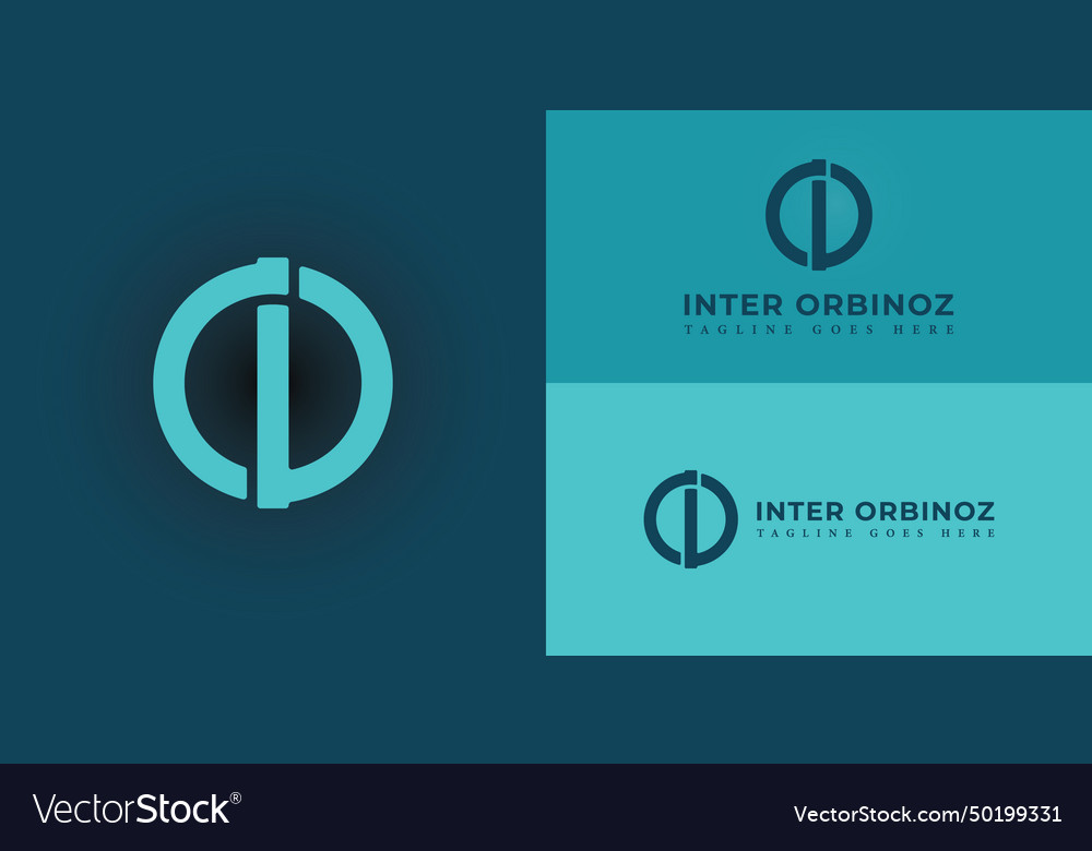 Abstract initial letter io logo in blue cyan color