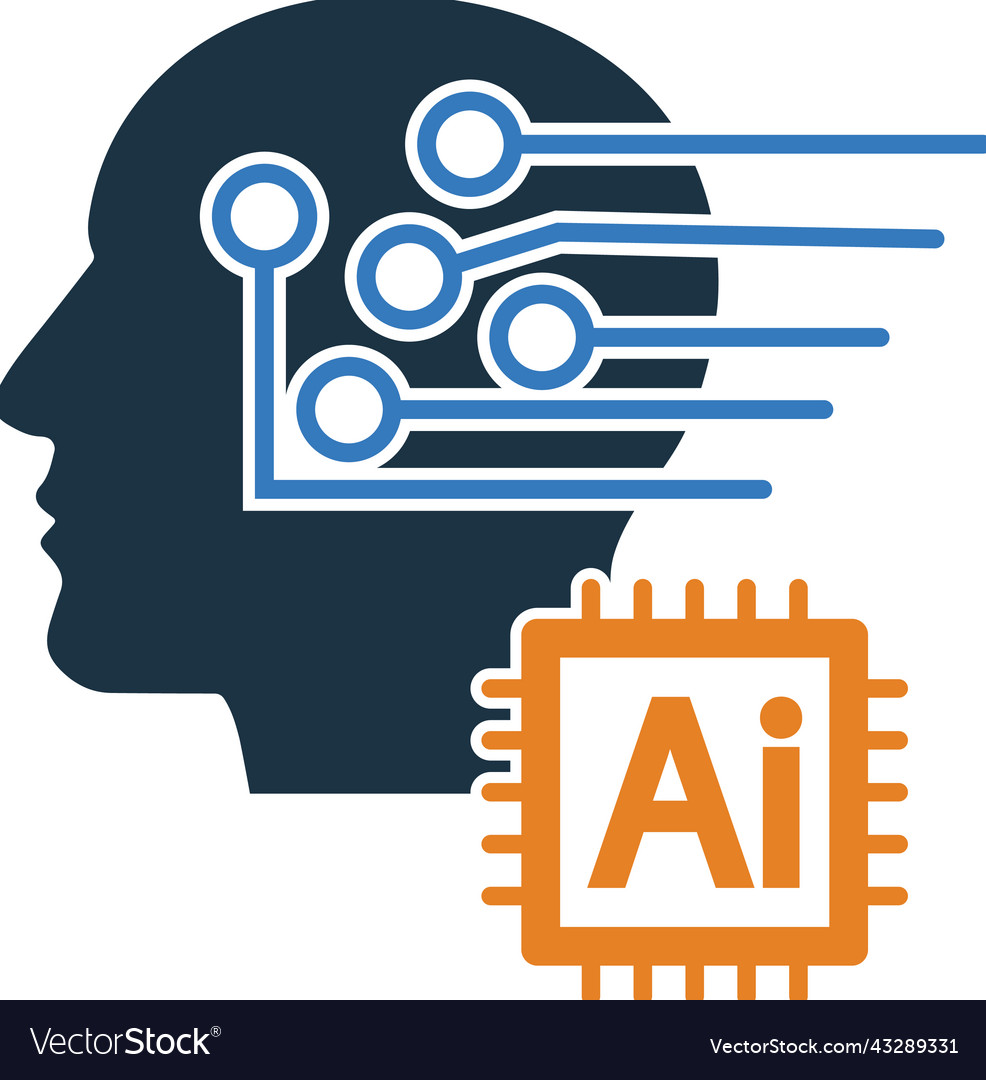 Ai artificial intelligence digital icon glyph