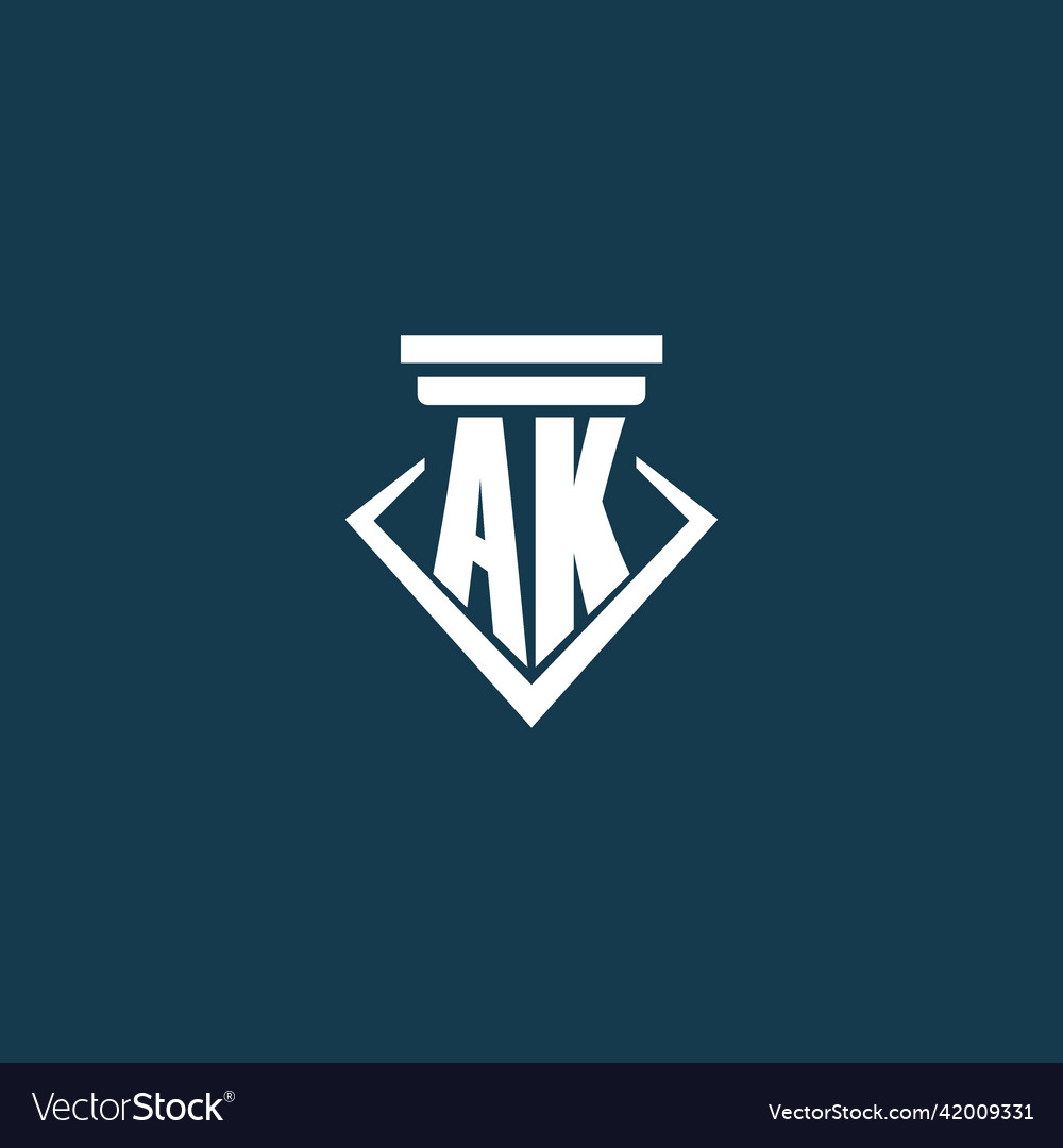 Ak initial monogram logo for law firm lawyer