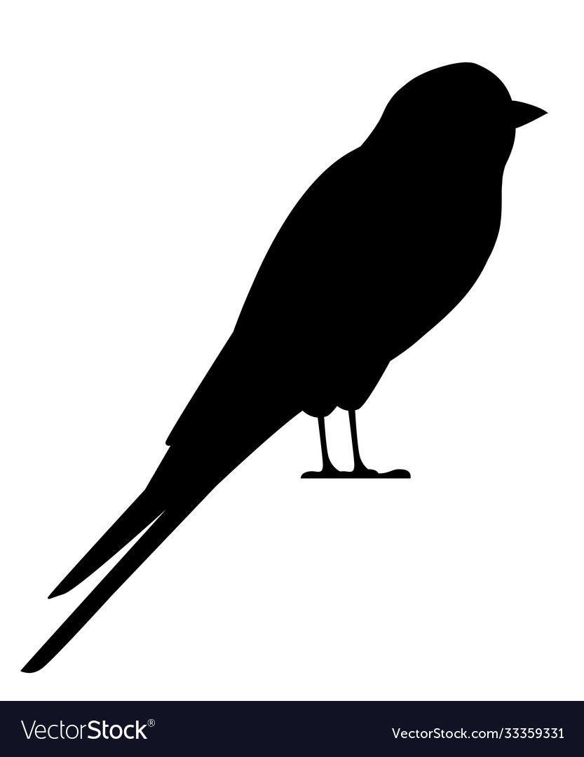 Schwarz Silhouette Schwalben Vogel flache Karikatur