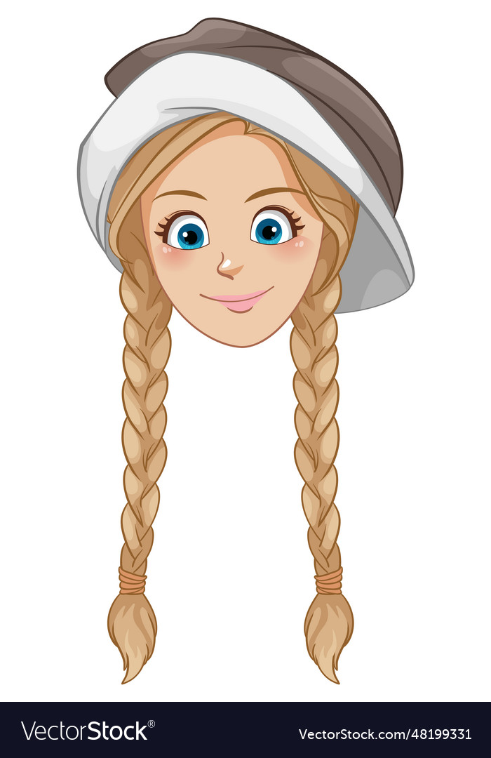 Caucasian woman with braids and hat