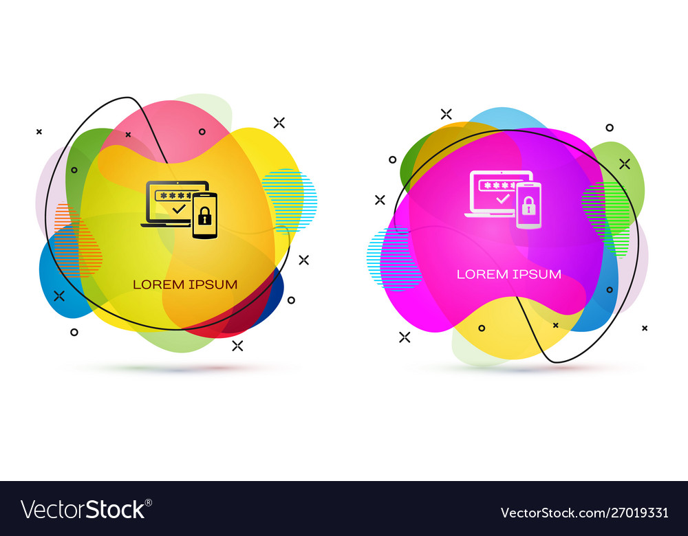 Color multi factor two steps authentication icon vector image Color multi factor two steps authentication icon