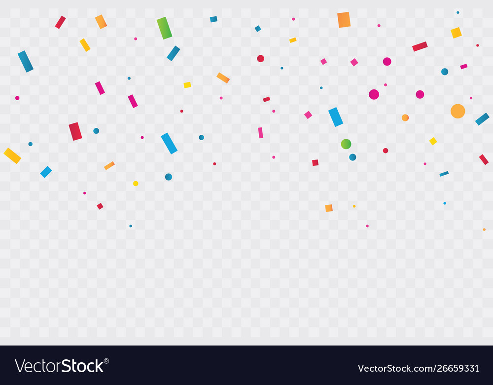 Colorful confetti on transparent background Vector Image