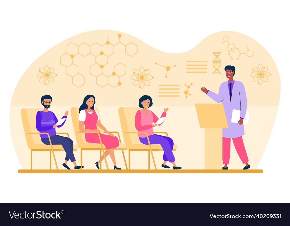 Doctors listening to lecture concept