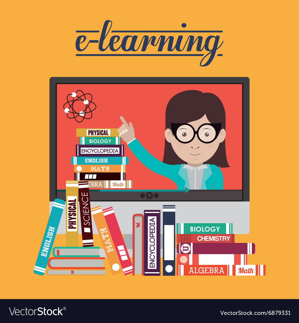 Elearning concept design Royalty Free Vector Image