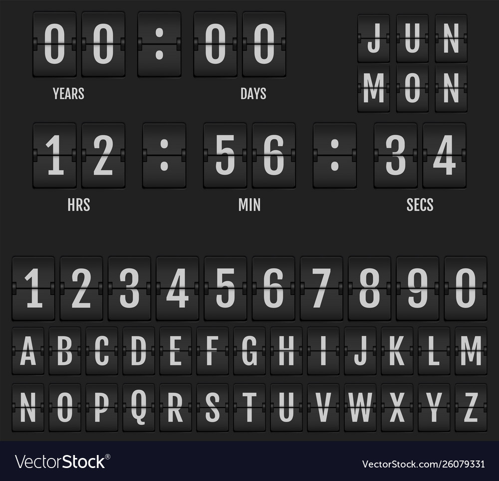 Flip table clock calendar and timer
