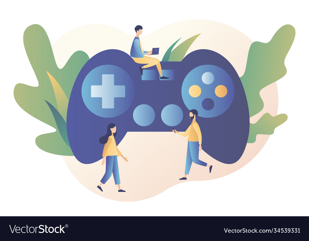 Online games concept play Royalty Free Vector Image