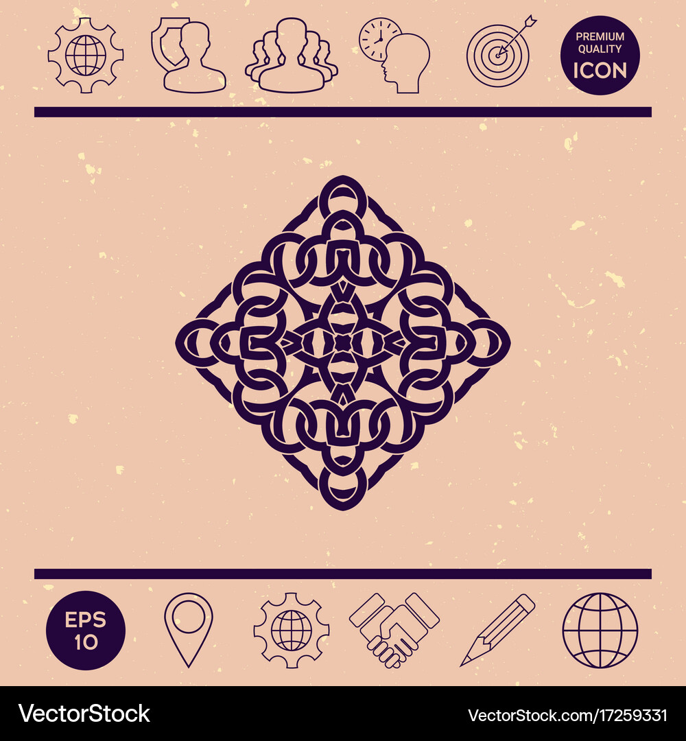 Geometric arabic pattern logo Royalty Free Vector Image