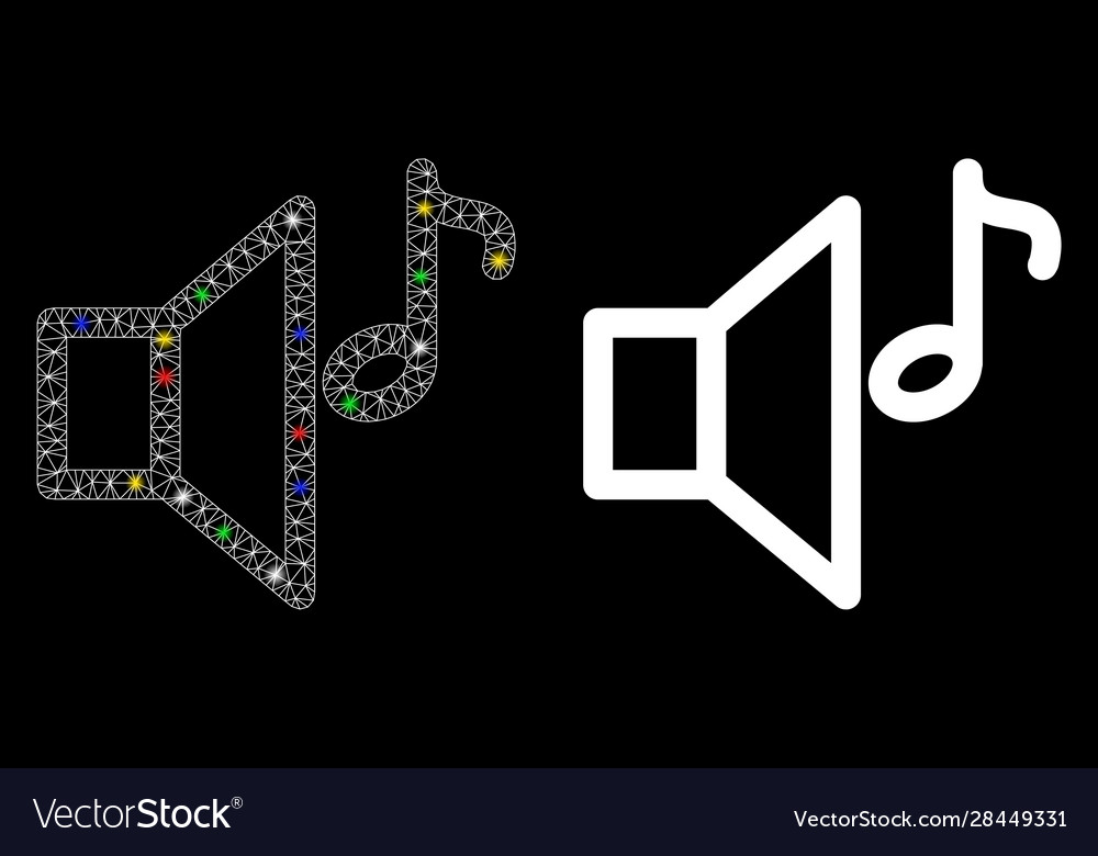 Glossy mesh network sound volume icon with light