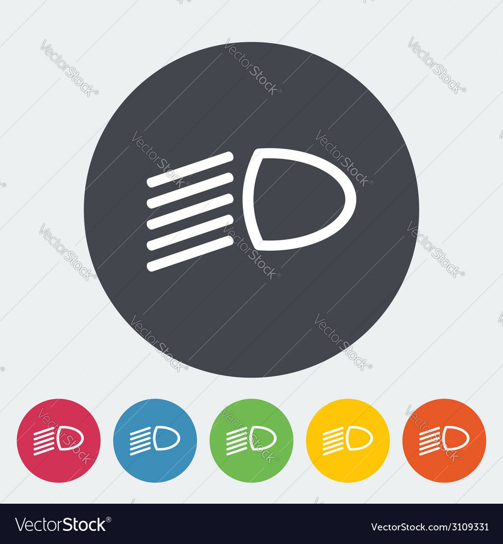 Headlight Flat Icon Royalty Free Vector Image - Vectorstock