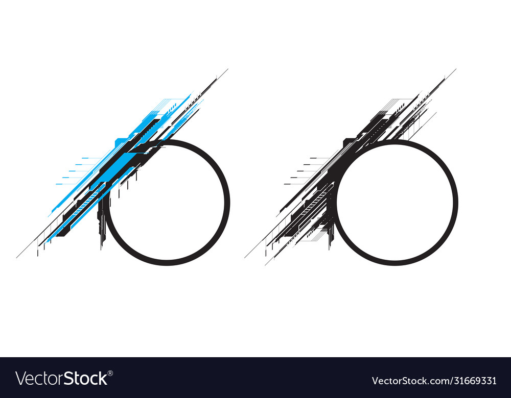 Hi-Tech Kreise Element mit diagonalen Linien Vector Image Hi-Tech Kreise Element mit diagonalen Linien