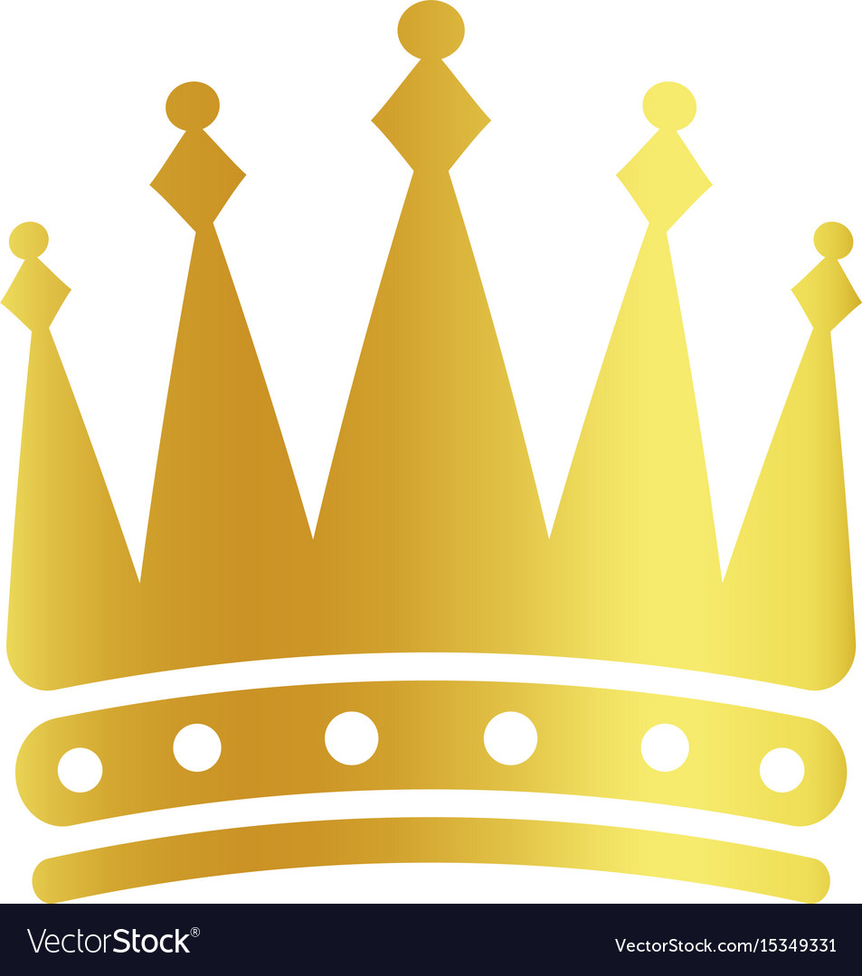 Isolated golden color crown logo on white