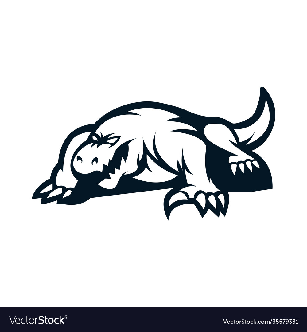 Komodo dragon black and white version Royalty Free Vector