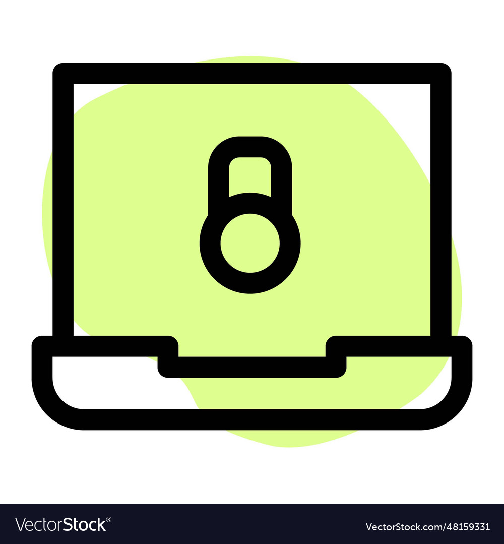 Laptop locked to prevent any unnecessary Vector Image
