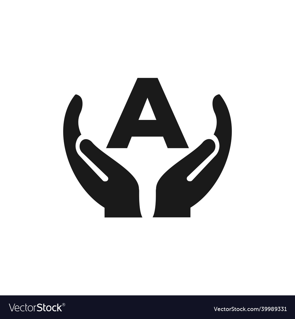 Letter a Give a Hand Logo Design