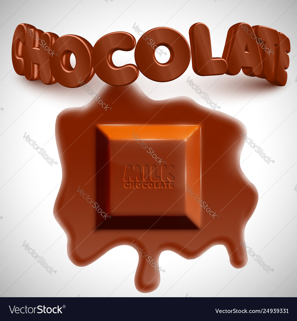 Melting 3d realistic chocolate cube