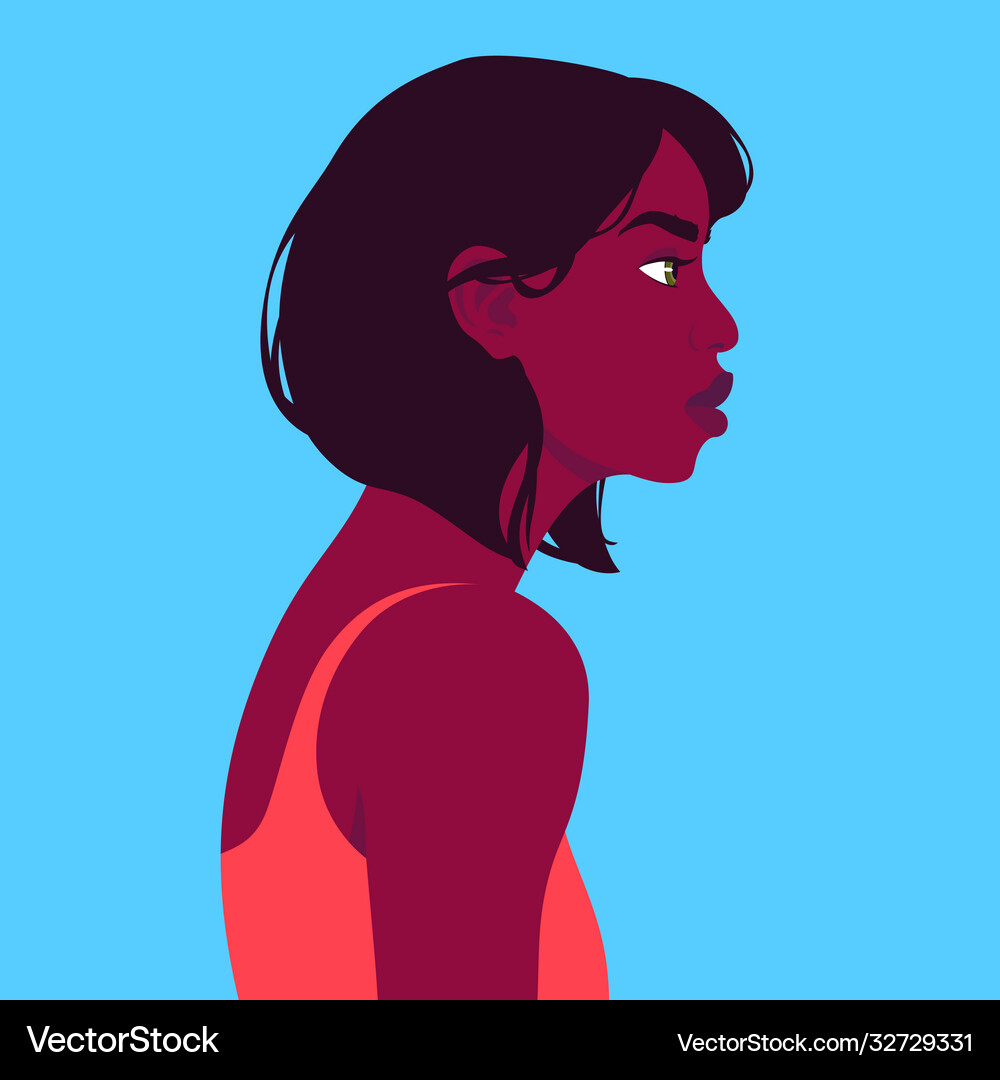 Profile a cheerful young african woman Royalty Free Vector
