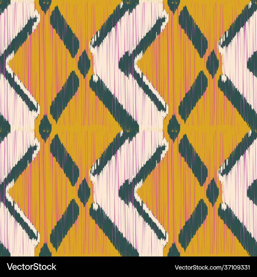 Seamless ikat pattern Royalty Free Vector Image