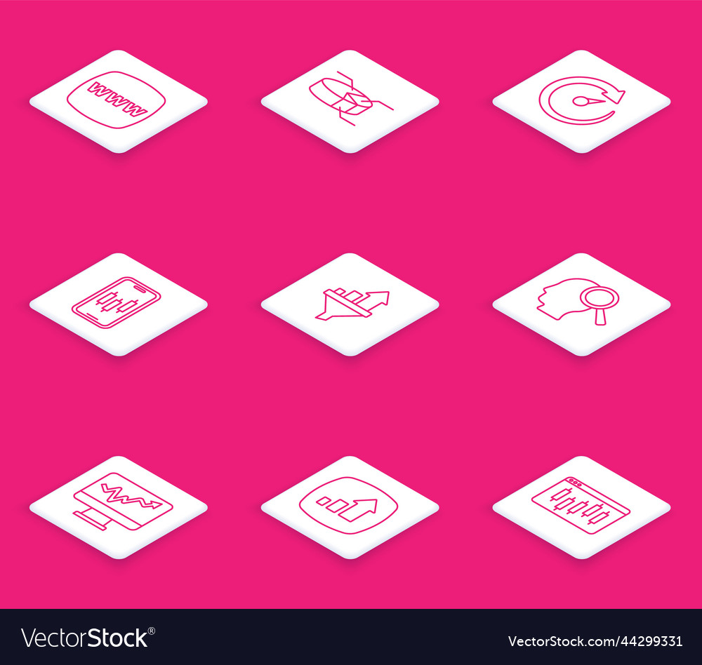 Set line website template pie chart infographic vector image Set line website template pie chart infographic
