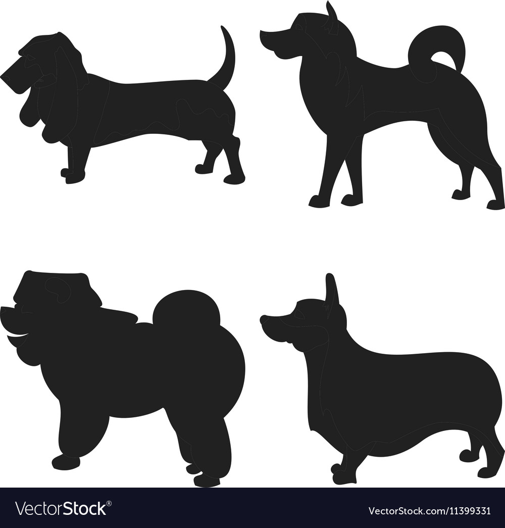 Set of dogs silhouette