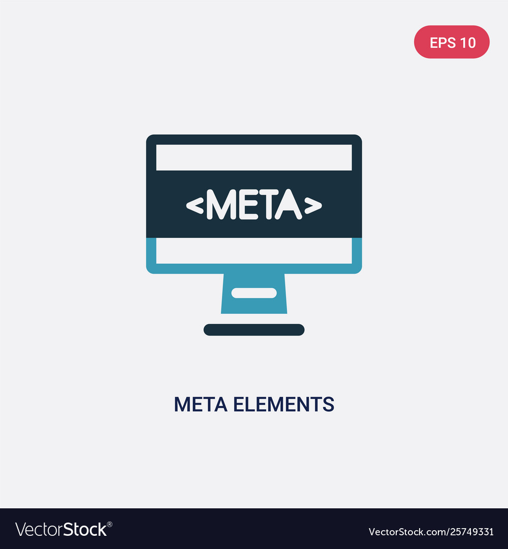 Two color meta elements icon from technology