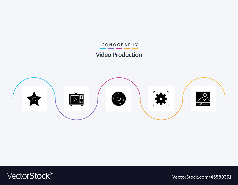 Videoproduktion glyph 5 Icon Pack inklusive