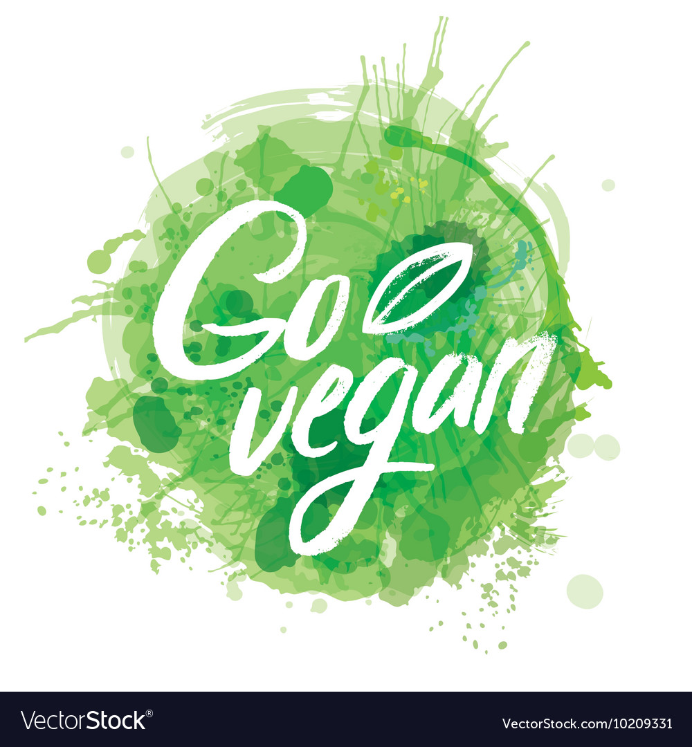 Watercolor Vegan Words