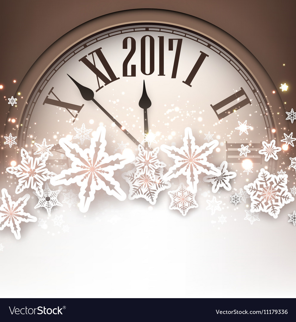 2017 new year background with clock
