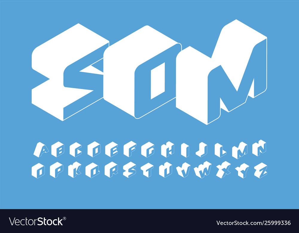 3D Isometric Letter Set - Modern Style