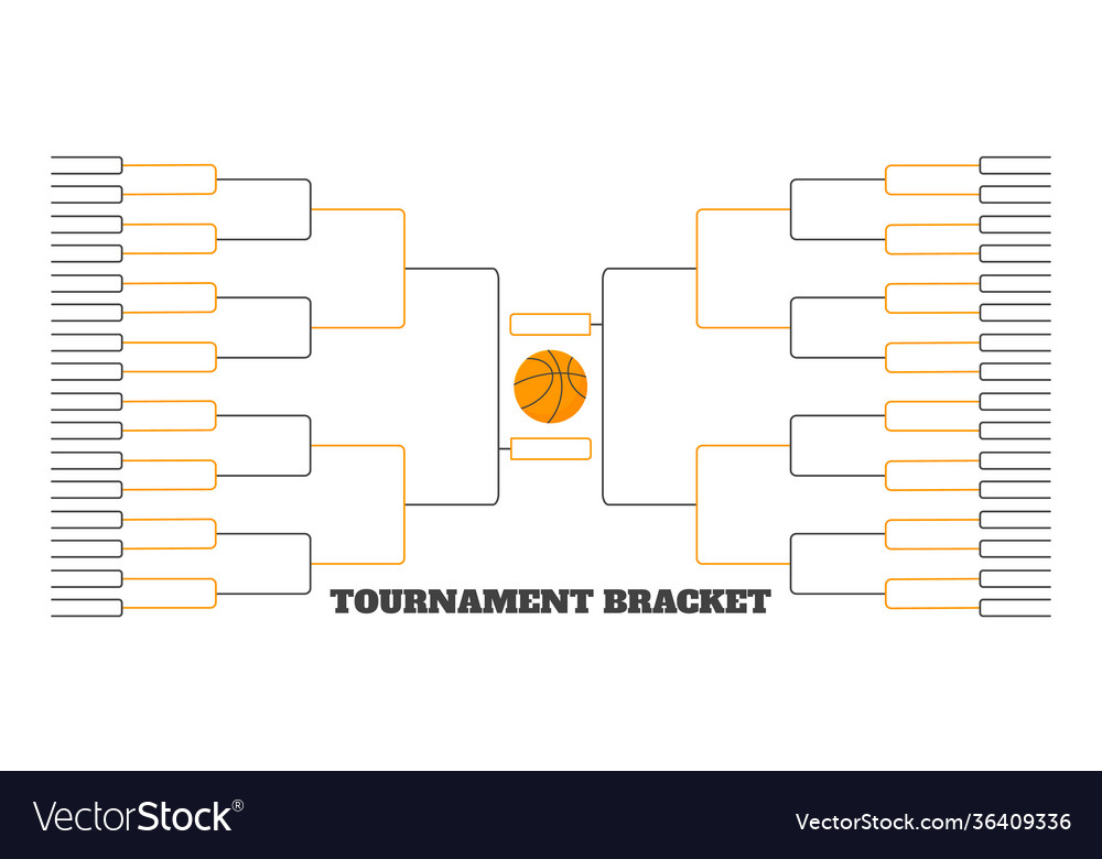 64 team tournament bracket championship template Vector Image