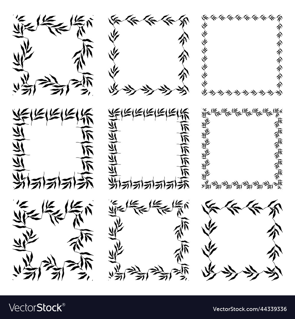 Big set of various botanical frames vector image Big set of various botanical frames