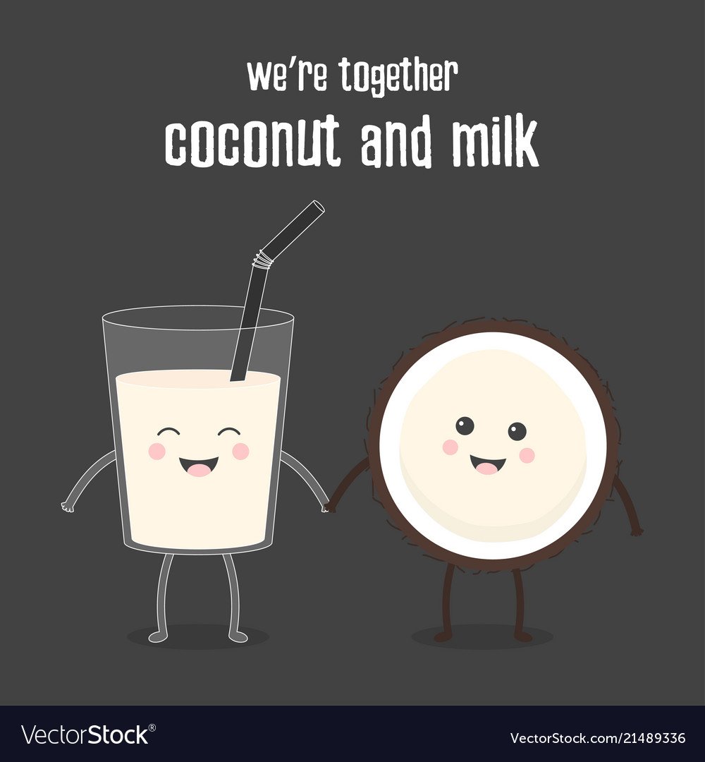 Cartoon coconut milk Royalty Free Vector Image Cartoon coconut milk Royalty Free Vector Image