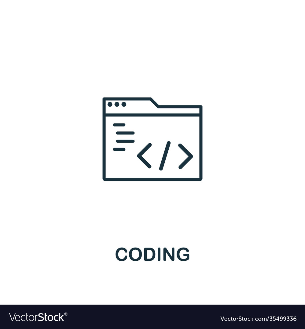 Coding icon premium style design from ui vector image Coding icon premium style design from ui