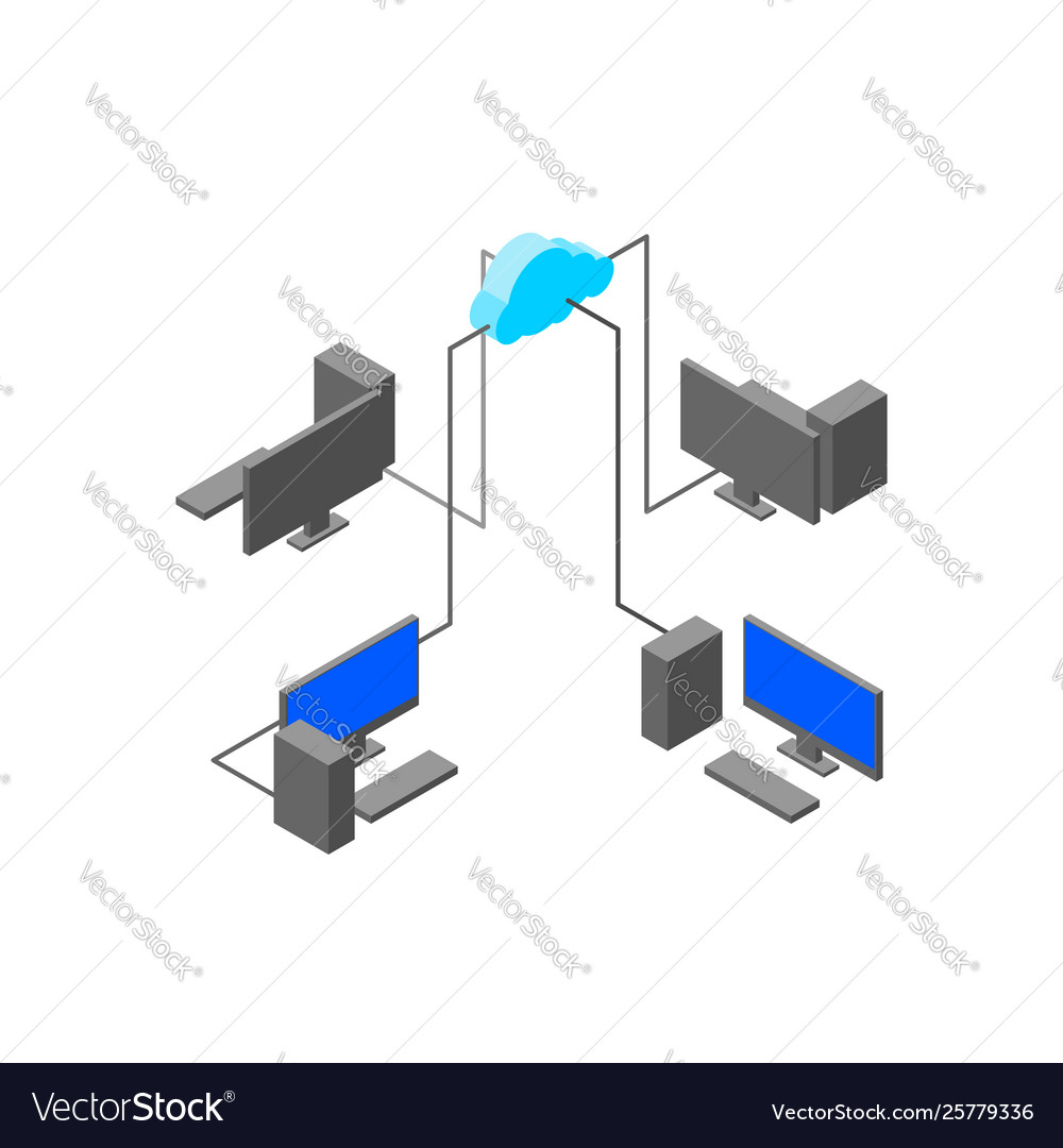 Computer-Netzwerk Cloud vector image Computer-Netzwerk Cloud