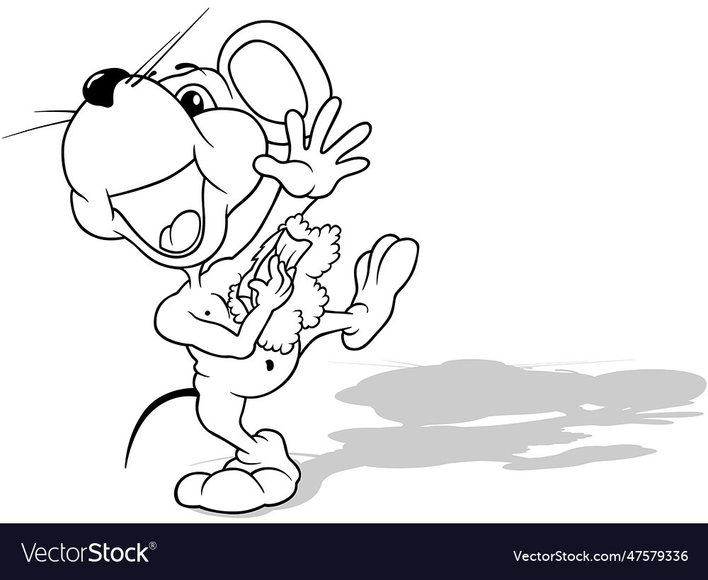 Drawing of a dancing mouse with shower sponge