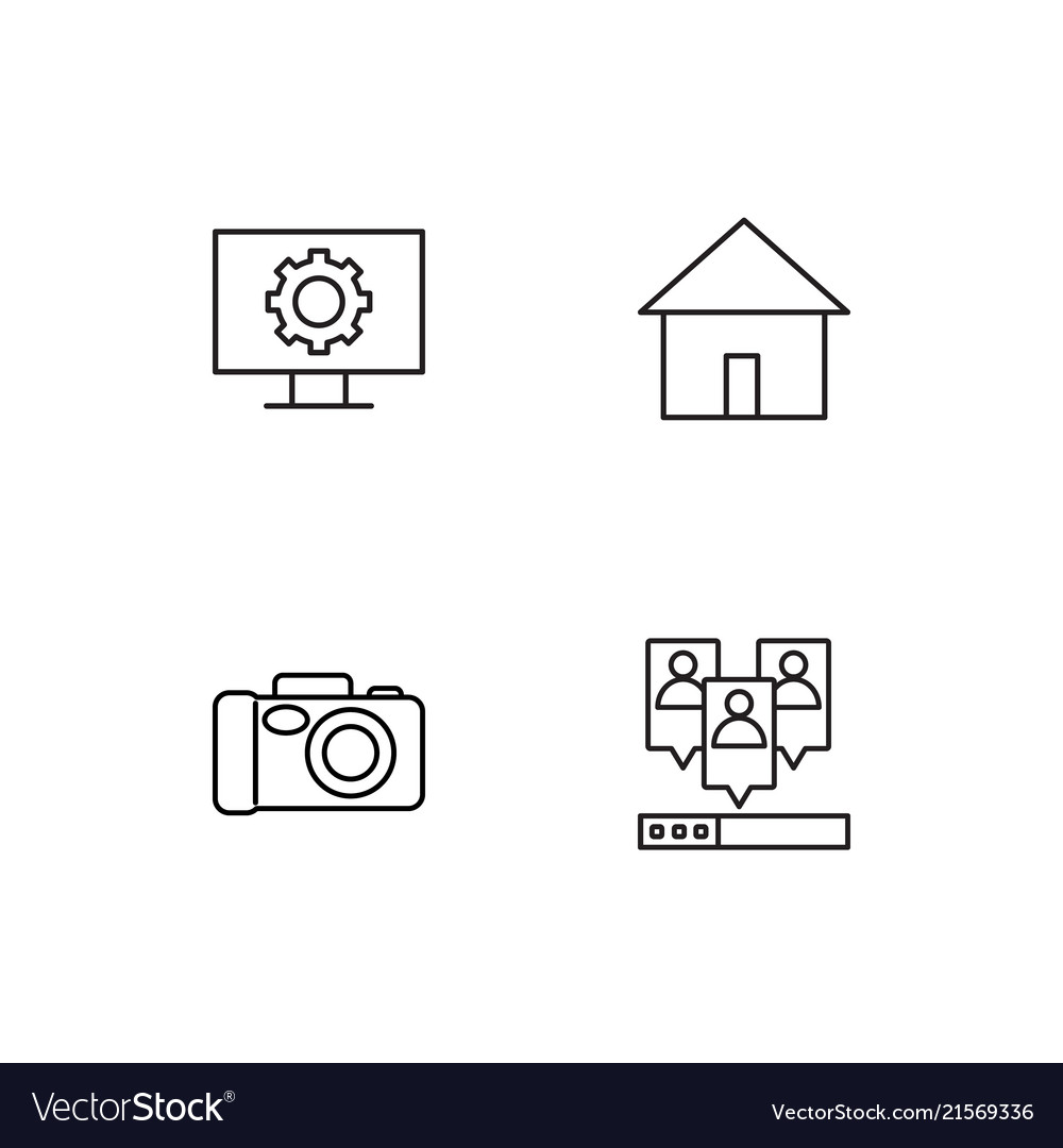 Electrical devices linear icons set simple